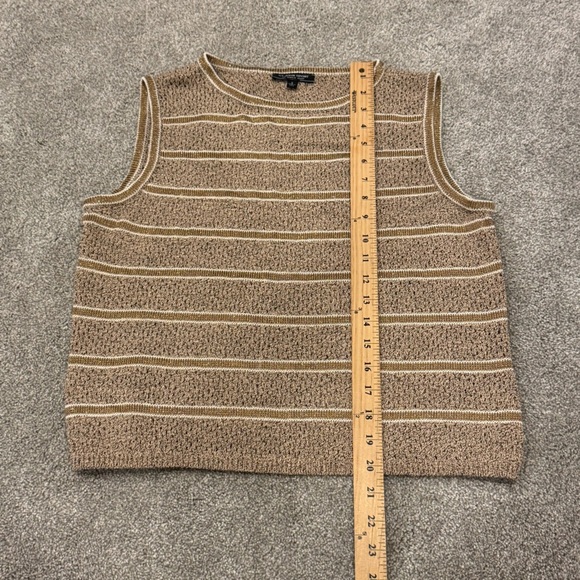 St. John Sport Metallic Striped Gold Knit Tank Too Size Small EUC - Picture 6 of 9